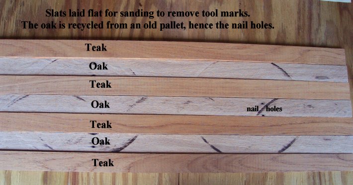 Teak & Oak slats for laminating